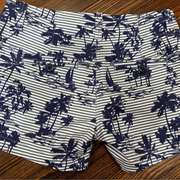 Vineyard Vines Island Scene Deep Bay Stripe women’s nautical Shorts Sz 00 - Picture 3 of 5